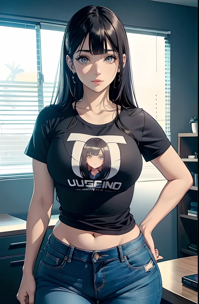 AI anime girl, Instagram look - sexy brunette