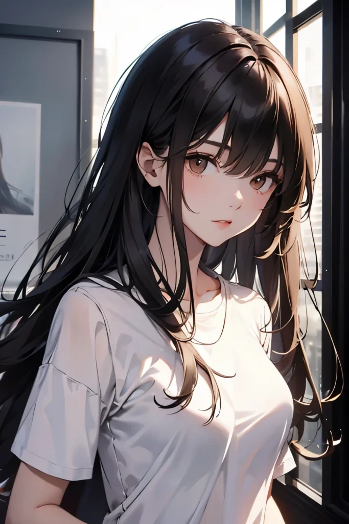 AI anime girl, Instagram look - cute young girl