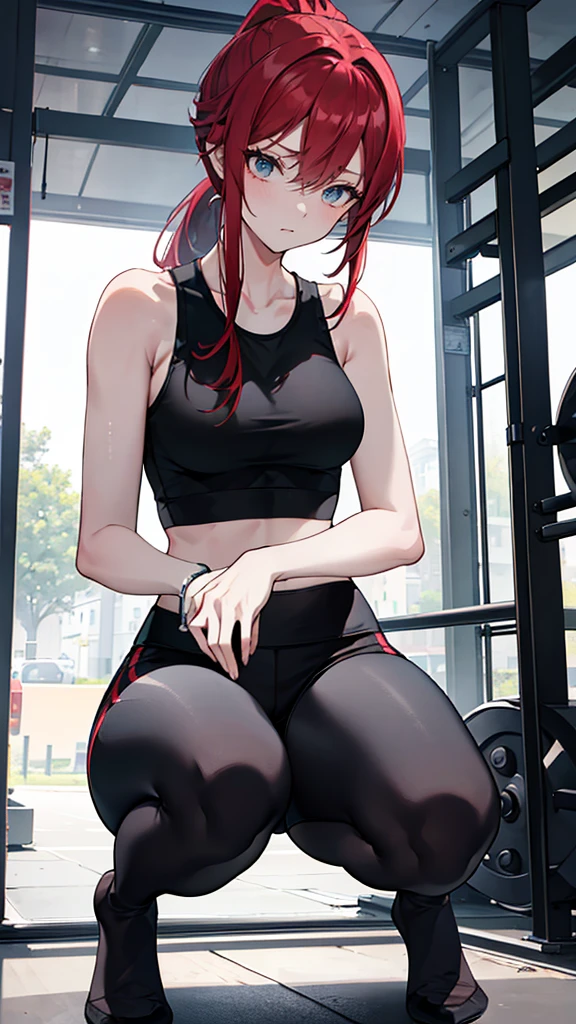 AI anime girl, Instagram look - gym girl, yoga pants