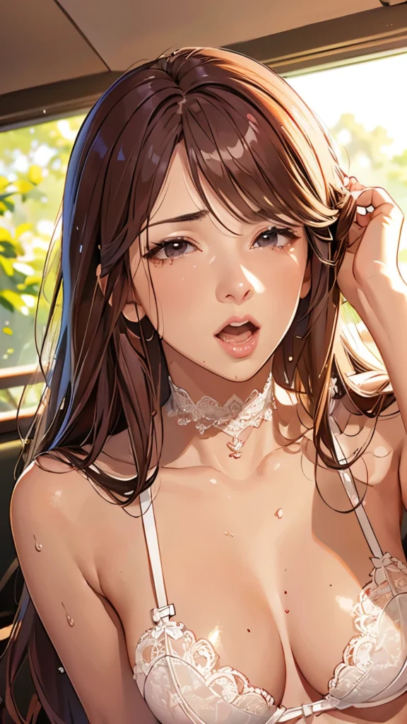 AI anime girl, Instagram look - sweaty girl, lingerie