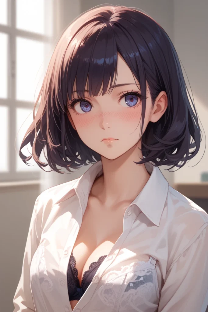 AI anime girl, Instagram look - cute sexy brunette