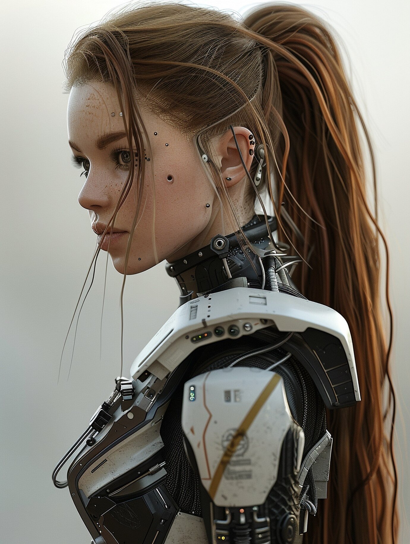 Android girl in white