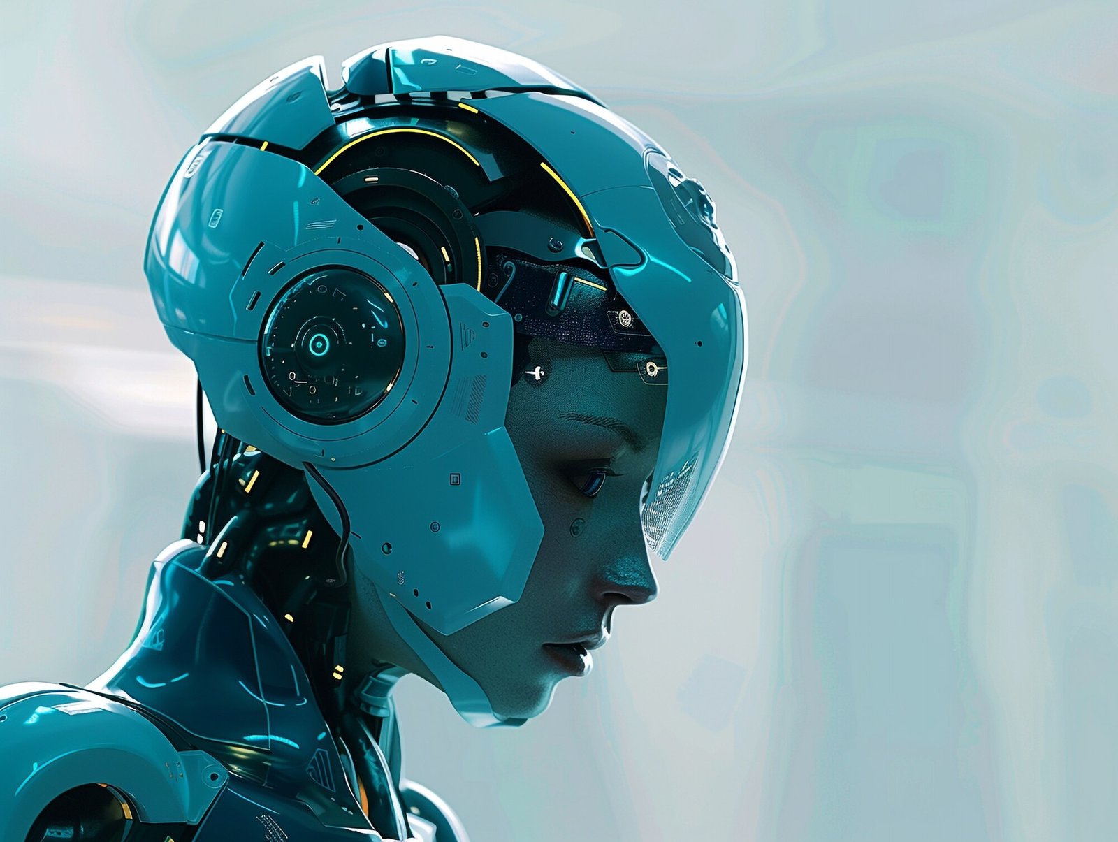 Android girl in white